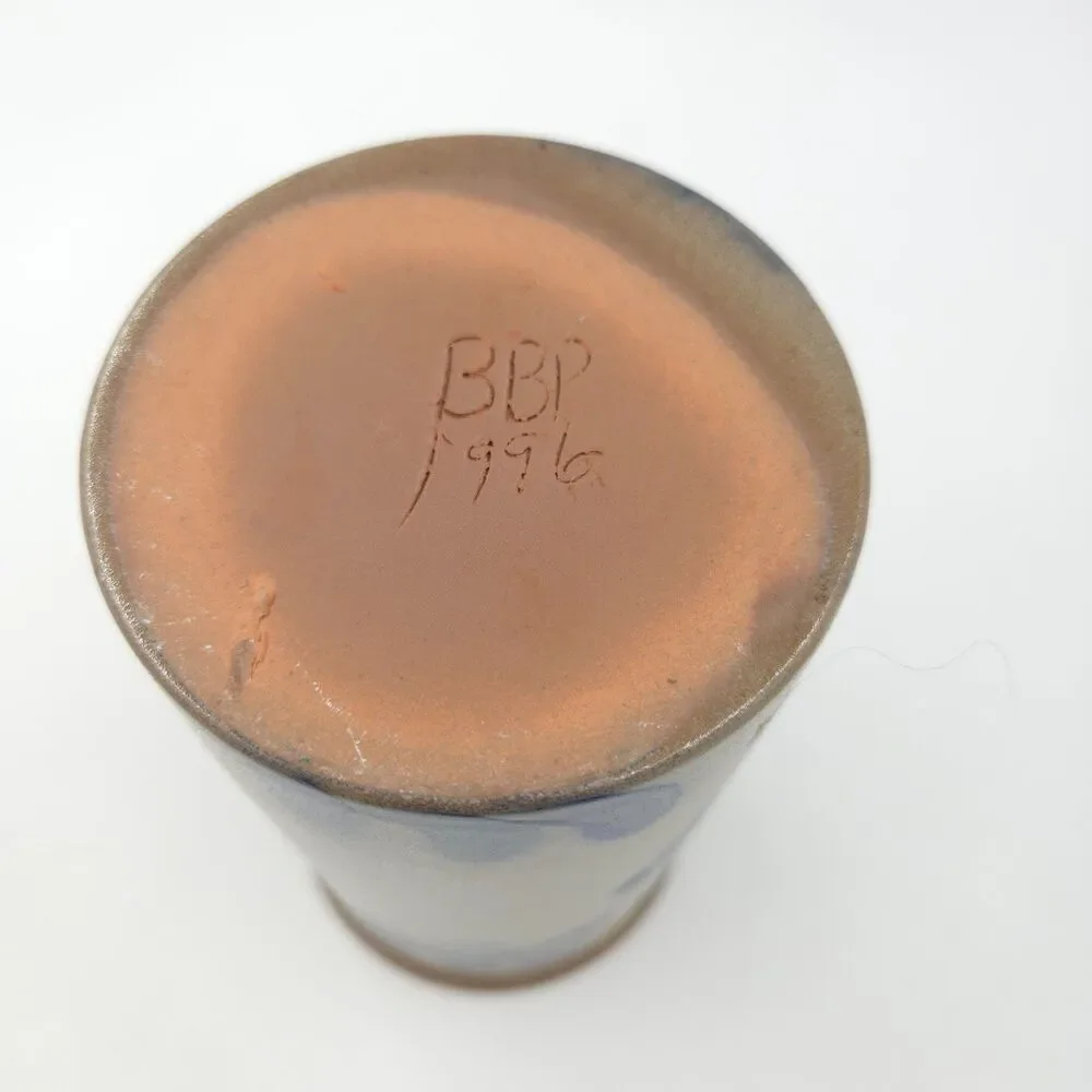 BBP 1996 Beaumont Brothers Pottery Stoneware Utensil Crock Wine Heart OHIO